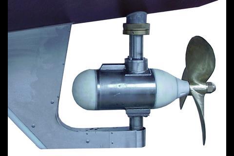A simple installation would see the electric motors mounted in place of the rudder
